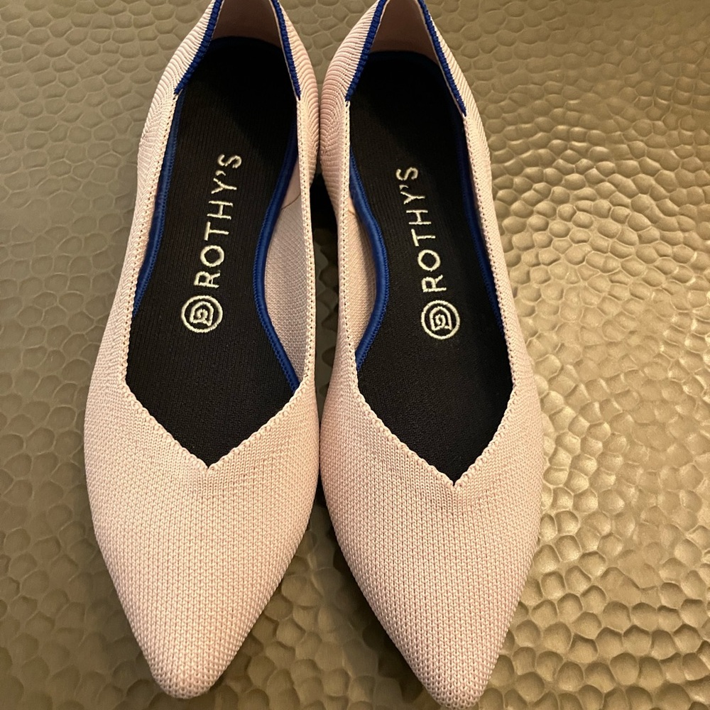 Rothy’s pointed toe light pink flats